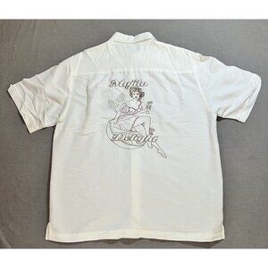 Havanera Co. Mojito‎ Delight Shirt Men L White Embroidered Button Short Sleeve.